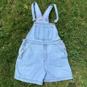 90s vintage bill blass lightwash denim overalls